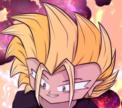 Cell x Hatching Shading, Head Bust, Complicated BG, $16