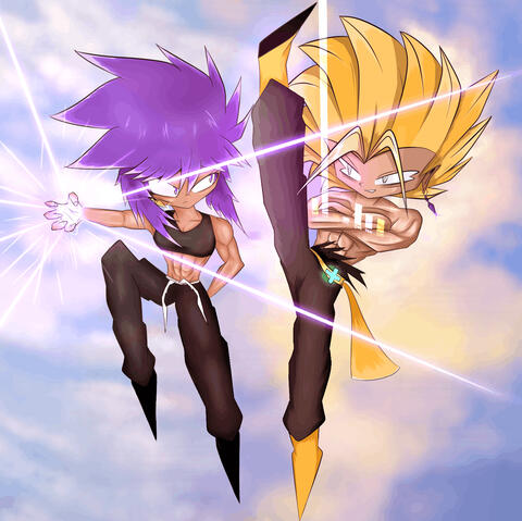 Shaded, Full Body x2, Simple BG
